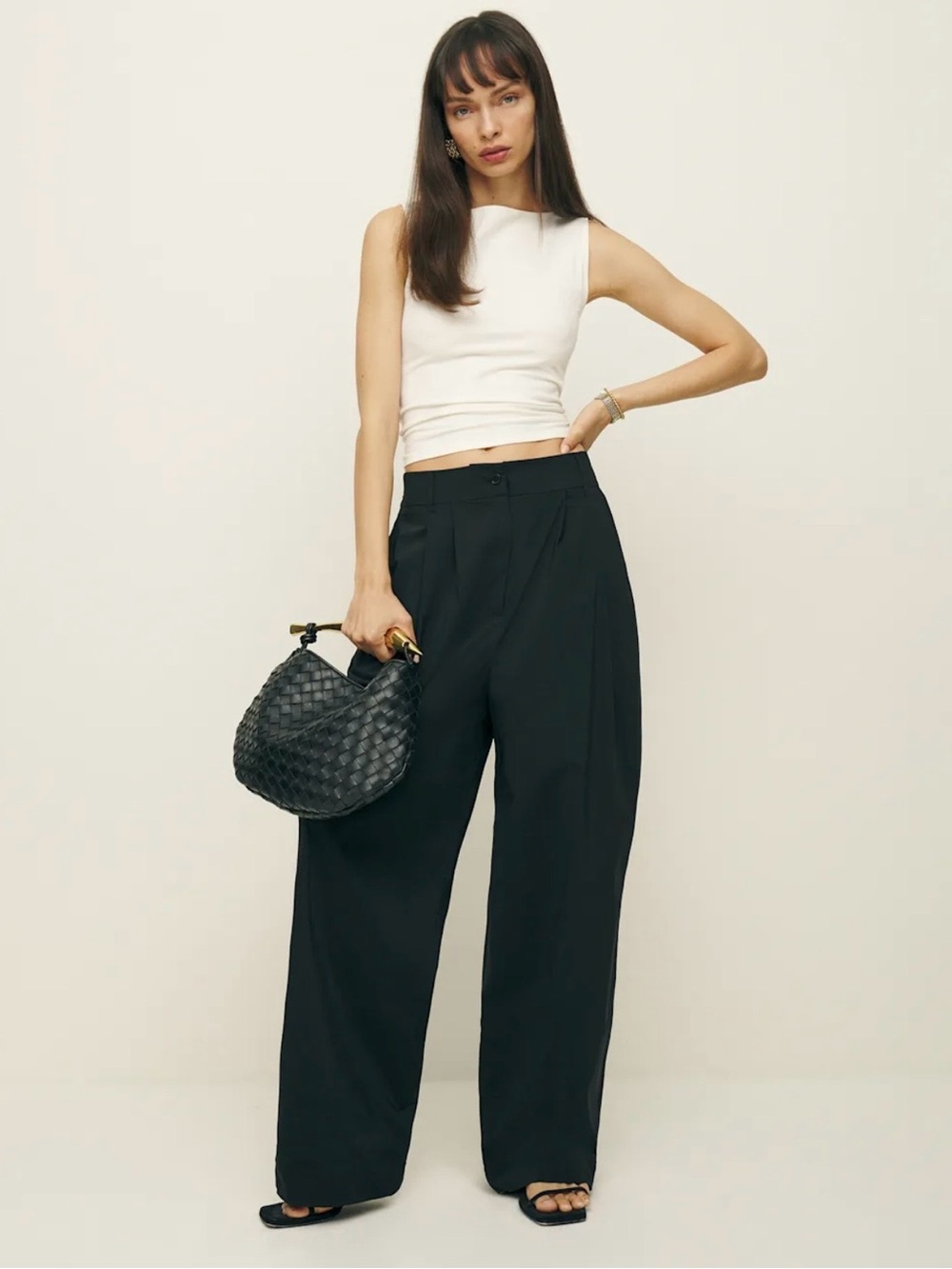 NWT Reformation x Laura Harrier Danielle Oversized Pant | Black | Size 8